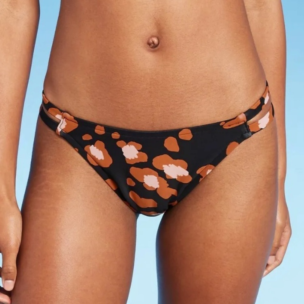 Shade & Shore Cheeky Bikini Bottom Animal Print Size XLarge, Medium NEW
